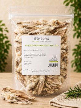 Isenburg Kaninchenohren mit Fell 1kg
